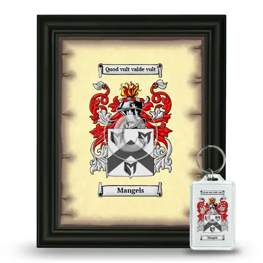 Mangels Framed Coat of Arms and Keychain - Black