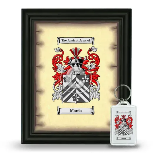 Mania Framed Coat of Arms and Keychain - Black