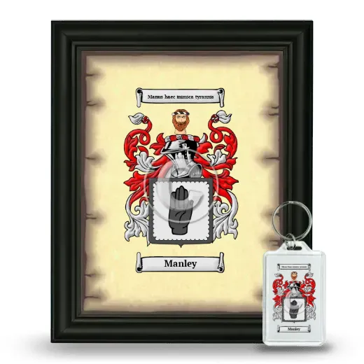 Manley Framed Coat of Arms and Keychain - Black