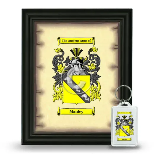 Manley Framed Coat of Arms and Keychain - Black