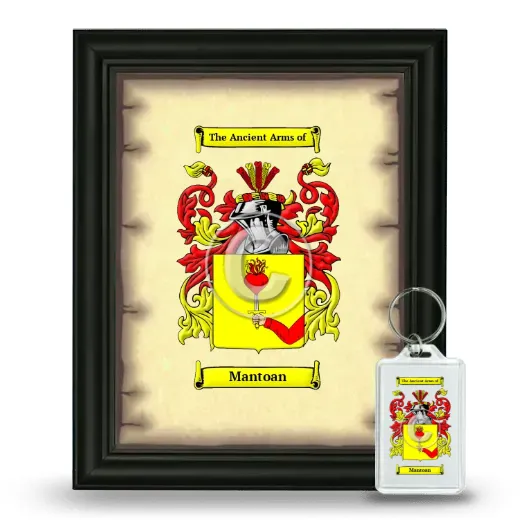 Mantoan Framed Coat of Arms and Keychain - Black