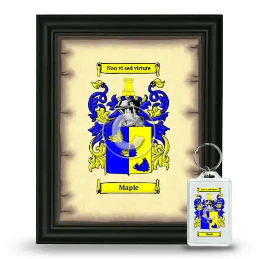 Maple Framed Coat of Arms and Keychain - Black