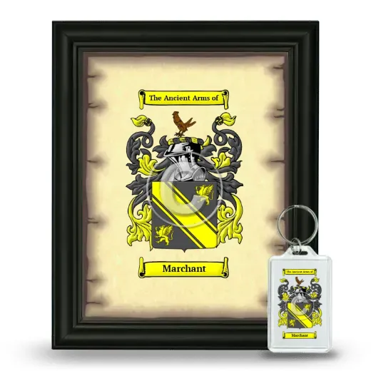 Marchant Framed Coat of Arms and Keychain - Black