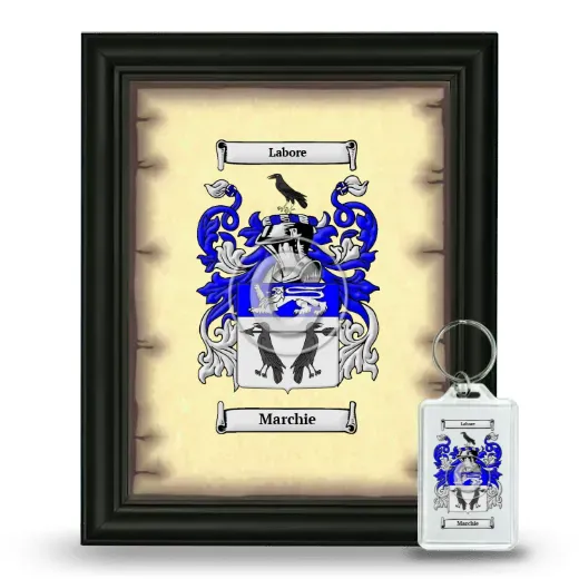 Marchie Framed Coat of Arms and Keychain - Black