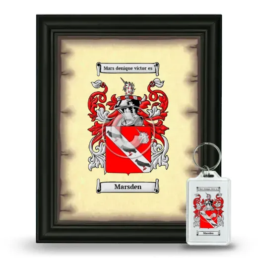 Marsden Framed Coat of Arms and Keychain - Black