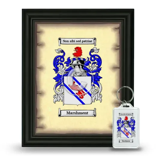 Marshment Framed Coat of Arms and Keychain - Black