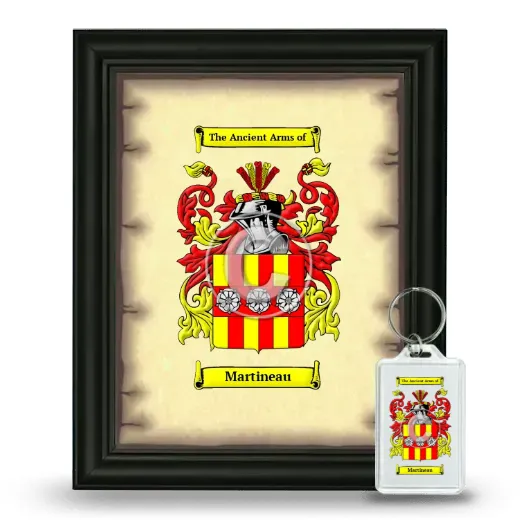 Martineau Framed Coat of Arms and Keychain - Black