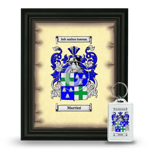 Martini Framed Coat of Arms and Keychain - Black