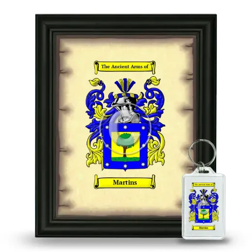 Martins Framed Coat of Arms and Keychain - Black