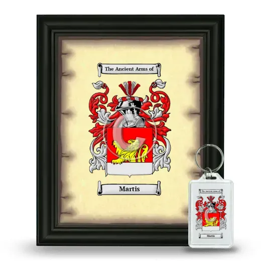 Martis Framed Coat of Arms and Keychain - Black