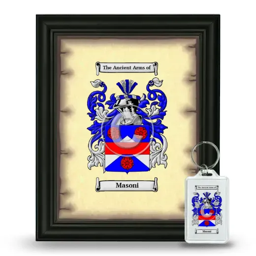 Masoni Framed Coat of Arms and Keychain - Black