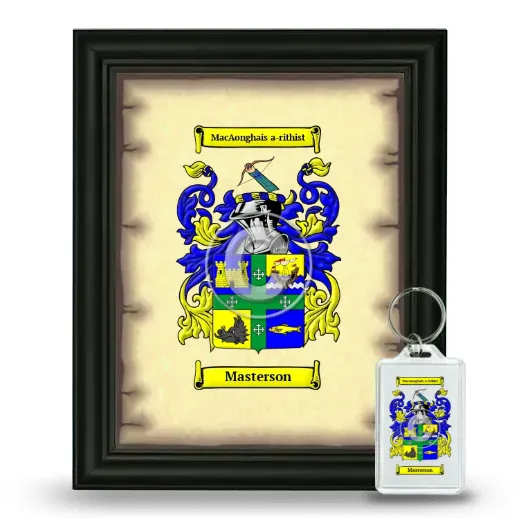 Masterson Framed Coat of Arms and Keychain - Black
