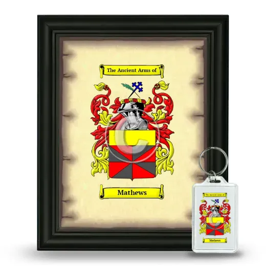 Mathews Framed Coat of Arms and Keychain - Black