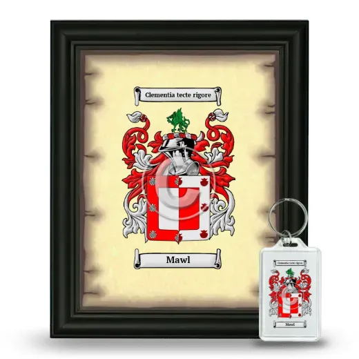Mawl Framed Coat of Arms and Keychain - Black