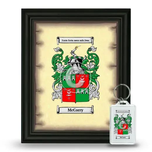 McCorry Framed Coat of Arms and Keychain - Black