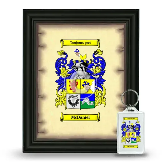 McDaniel Framed Coat of Arms and Keychain - Black