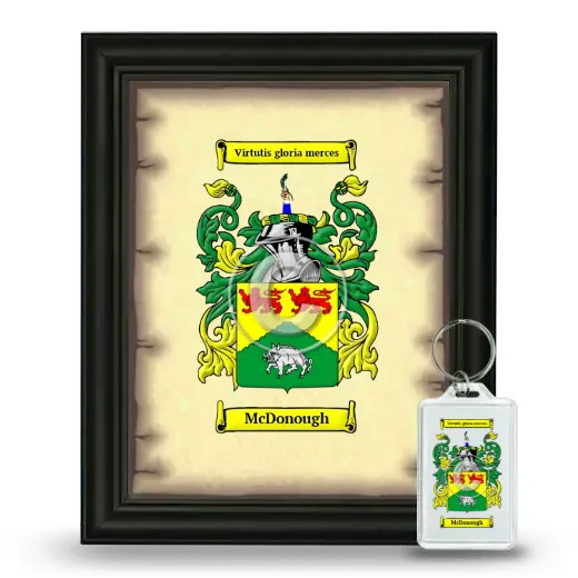 McDonough Framed Coat of Arms and Keychain - Black