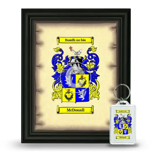 McDouall Framed Coat of Arms and Keychain - Black