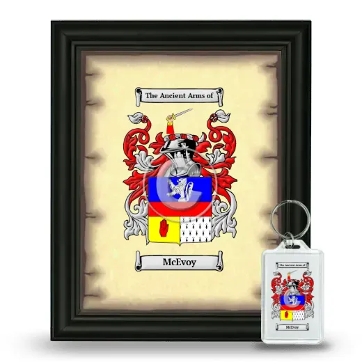 McEvoy Framed Coat of Arms and Keychain - Black
