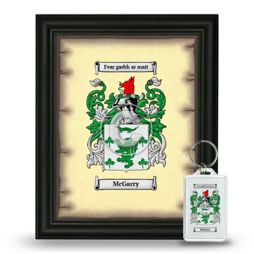 McGarry Framed Coat of Arms and Keychain - Black
