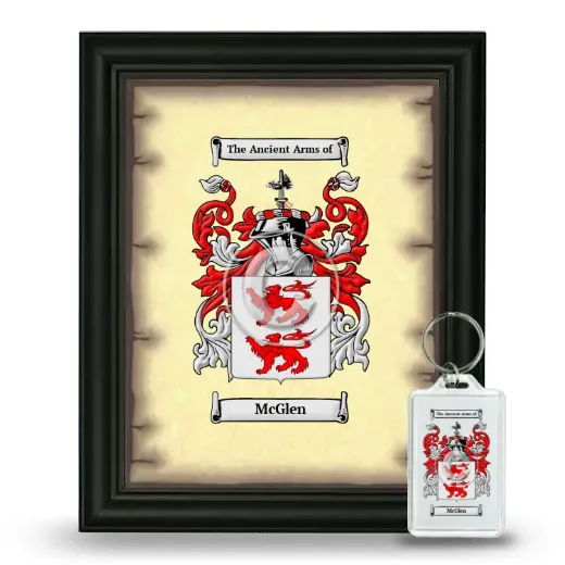 McGlen Framed Coat of Arms and Keychain - Black