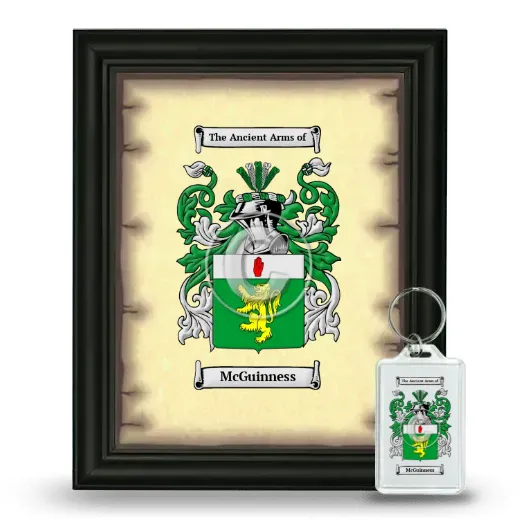 McGuinness Framed Coat of Arms and Keychain - Black