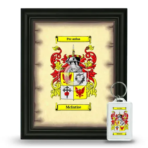 McIntire Framed Coat of Arms and Keychain - Black