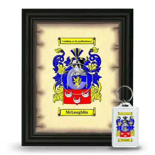 McLaughlin Framed Coat of Arms and Keychain - Black