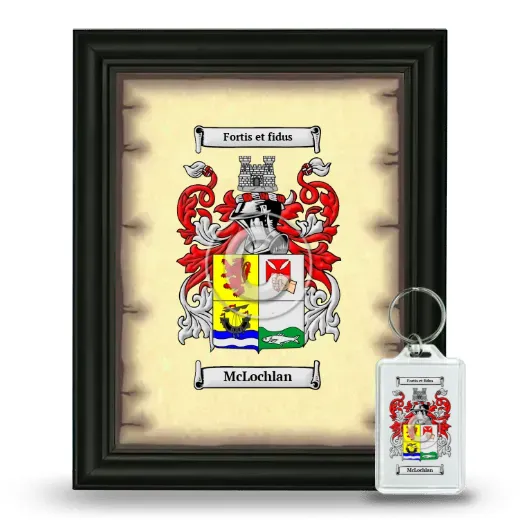 McLochlan Framed Coat of Arms and Keychain - Black