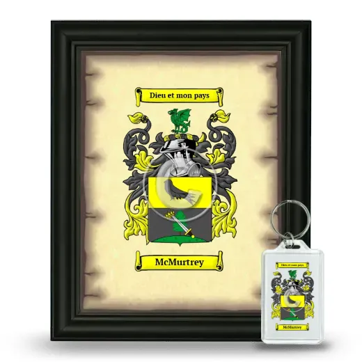 McMurtrey Framed Coat of Arms and Keychain - Black