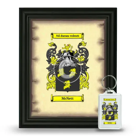 McNett Framed Coat of Arms and Keychain - Black