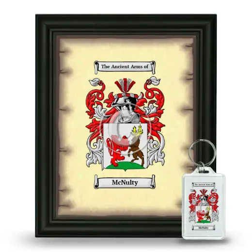 McNulty Framed Coat of Arms and Keychain - Black
