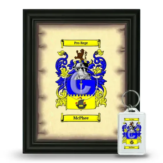 McPhee Framed Coat of Arms and Keychain - Black