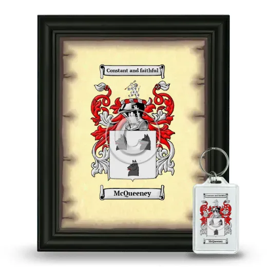McQueeney Framed Coat of Arms and Keychain - Black