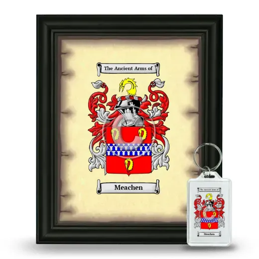 Meachen Framed Coat of Arms and Keychain - Black
