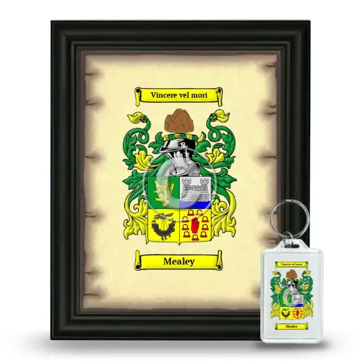 Mealey Framed Coat of Arms and Keychain - Black
