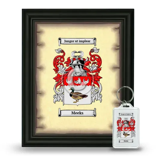 Meeks Framed Coat of Arms and Keychain - Black