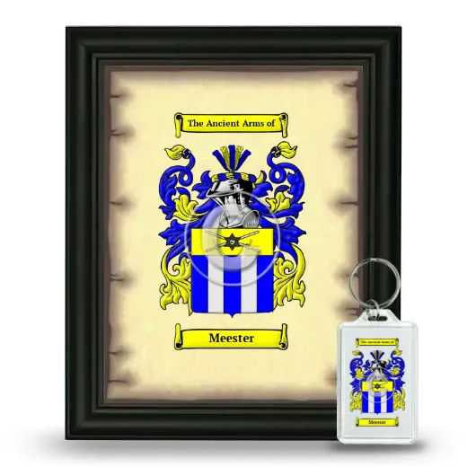 Meester Framed Coat of Arms and Keychain - Black