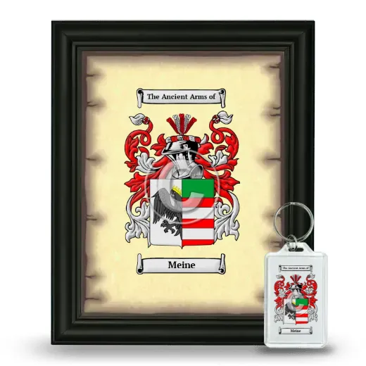 Meine Framed Coat of Arms and Keychain - Black