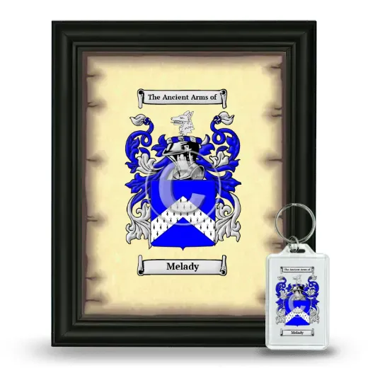 Melady Framed Coat of Arms and Keychain - Black