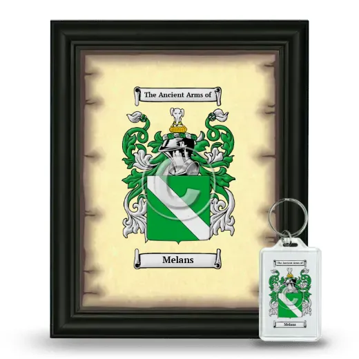 Melans Framed Coat of Arms and Keychain - Black