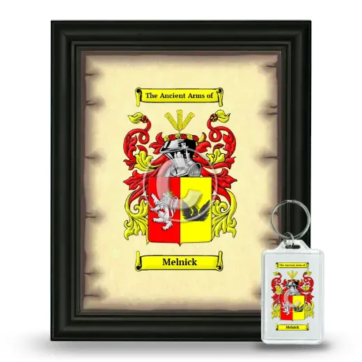 Melnick Framed Coat of Arms and Keychain - Black