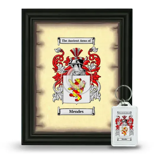 Mendes Framed Coat of Arms and Keychain - Black