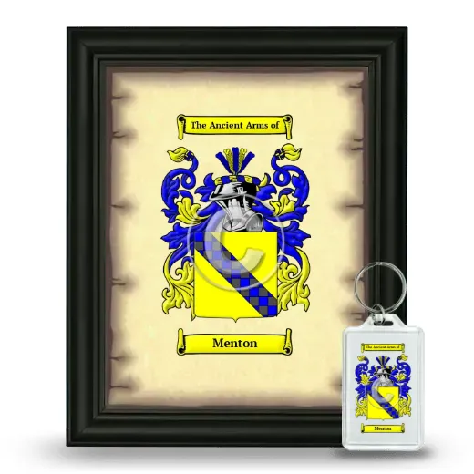 Menton Framed Coat of Arms and Keychain - Black