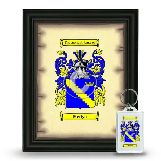 Merlyn Framed Coat of Arms and Keychain - Black