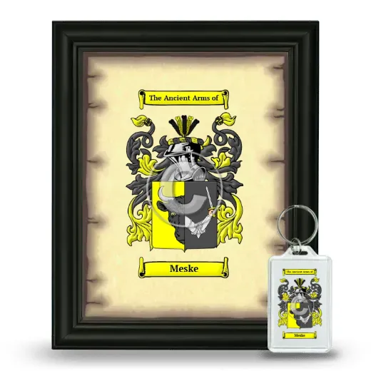 Meske Framed Coat of Arms and Keychain - Black