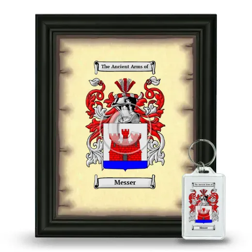 Messer Framed Coat of Arms and Keychain - Black