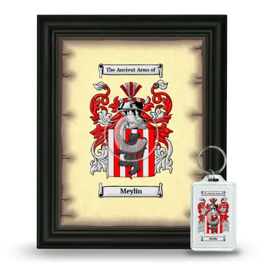 Meylin Framed Coat of Arms and Keychain - Black