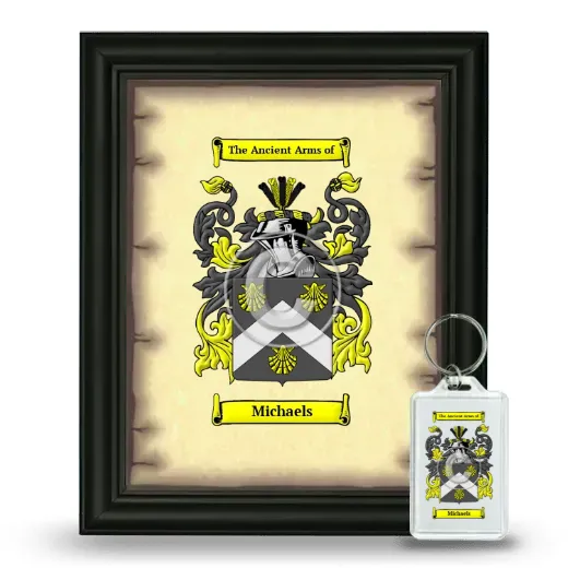 Michaels Framed Coat of Arms and Keychain - Black