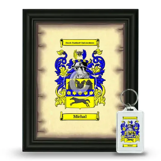 Michal Framed Coat of Arms and Keychain - Black